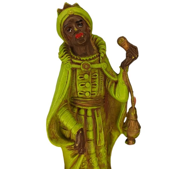 Balthazar Nativity Figurine Green Resin 5" Tall Made in Italy - Picture 4 of 5